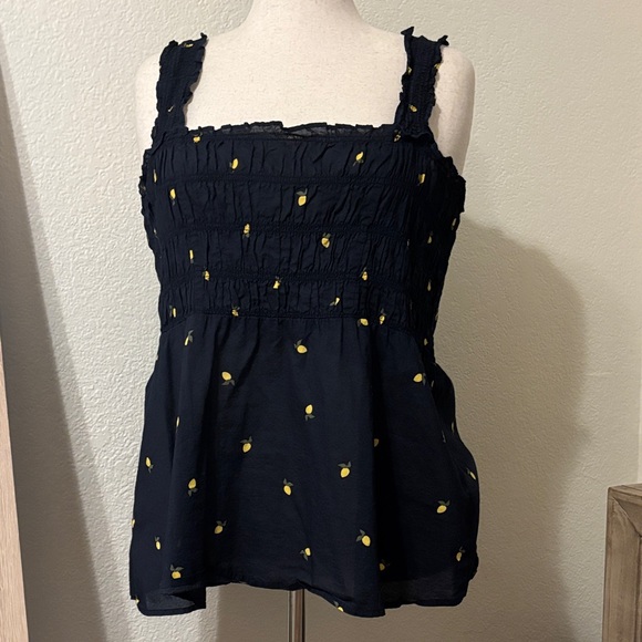 Lane Bryant Tops - Lane Bryant Lemon Print Smocked Tank